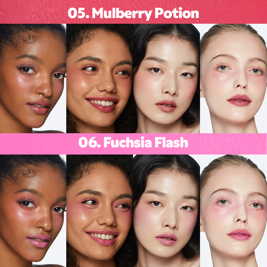 Different blush shades across skin tones