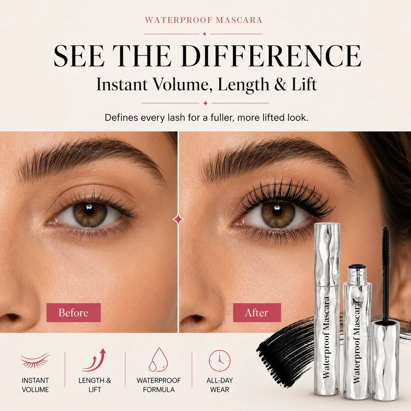LAST DAY - BUY 1 GET 1 FREE💜Waterproof Curling & Lengthening Mascara