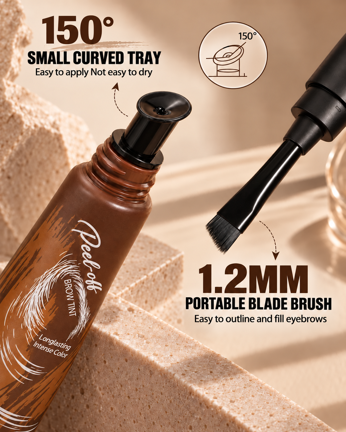 💧5-Color Tear-Off Brow Tint – Long-Lasting Waterproof Brow Gel